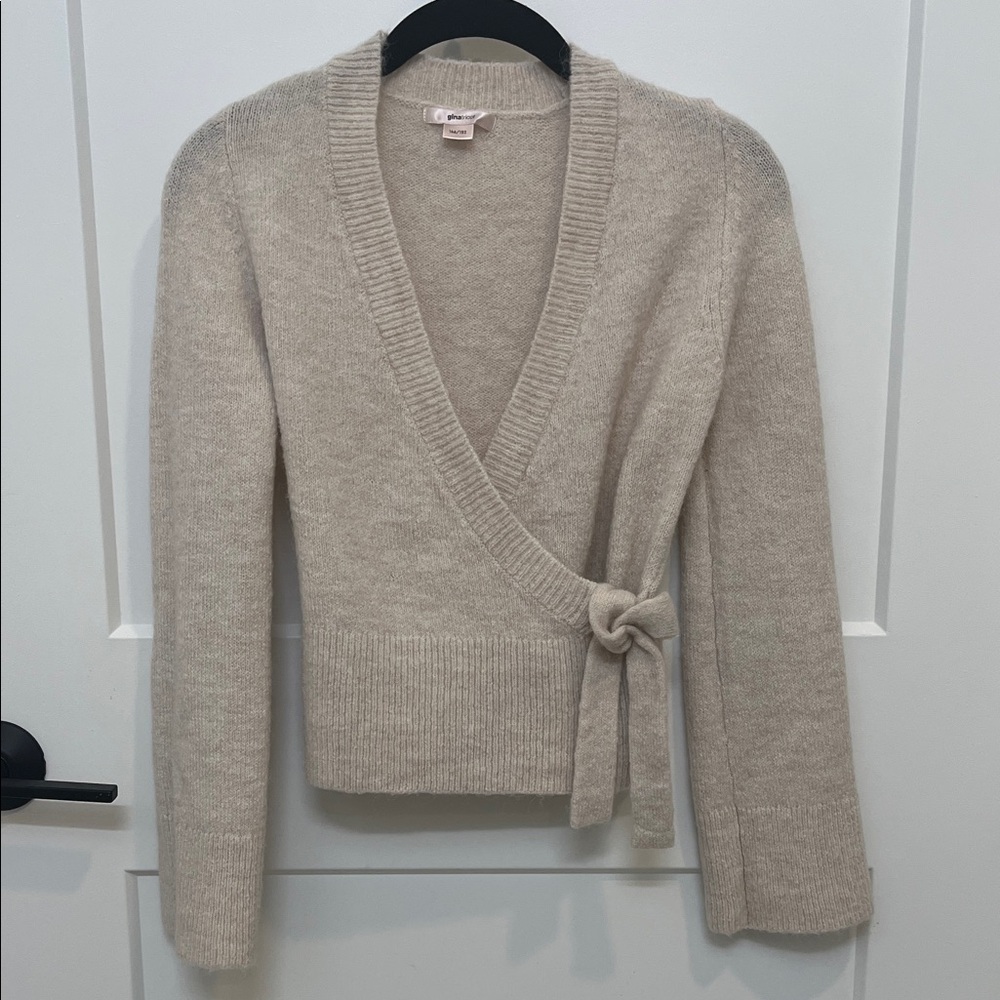 Gina Tricot Wool Wrap Sweater Size 146/152